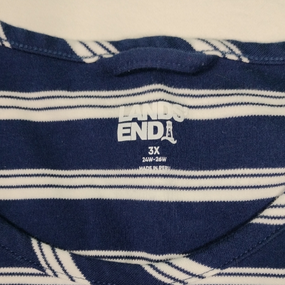 Lands' End Blue and White Striped Dress - Picture 2 of 10